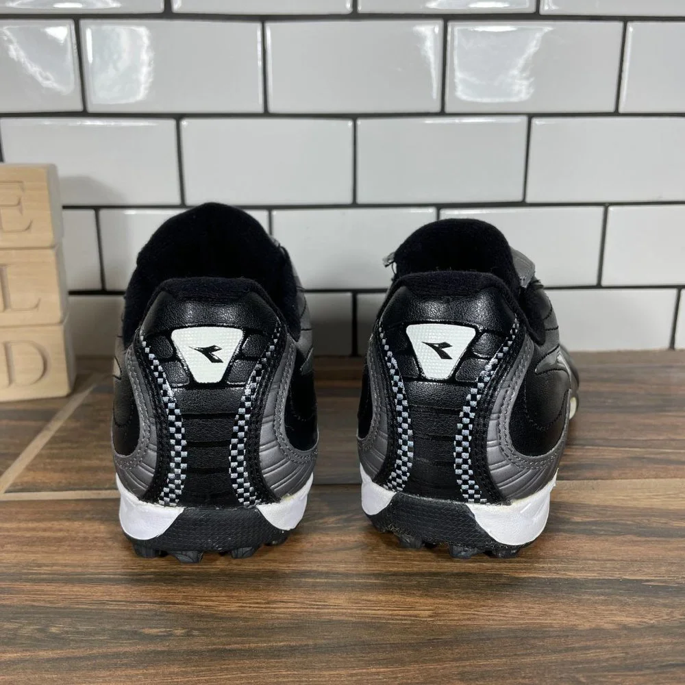 Diadora Furia TF Jr Little Boys Sz 3 Shoes Black Soccer Futbol Turf Sneakers